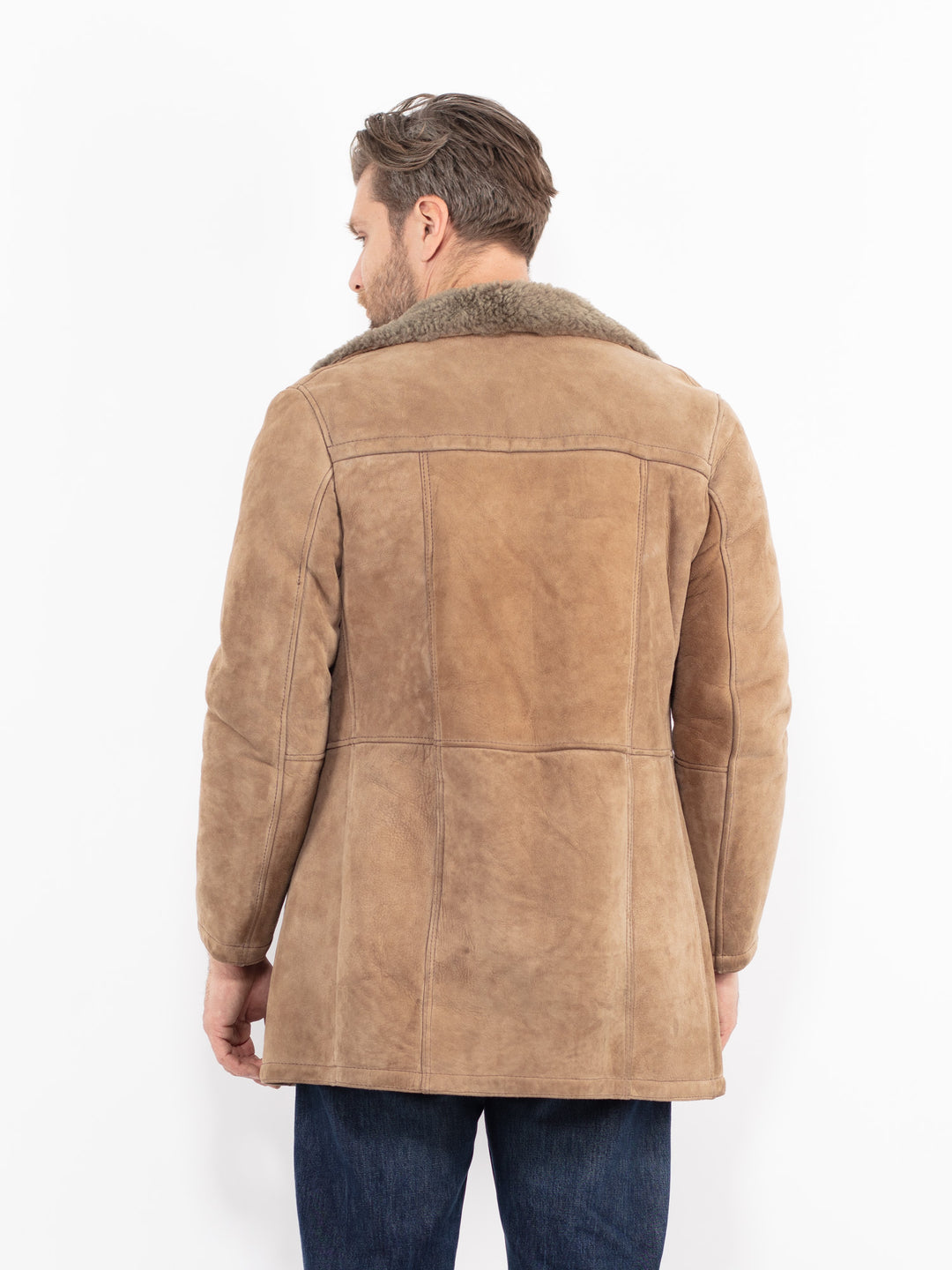 Vintage 70's Men Sheepskin Coat in BeigeZ2688