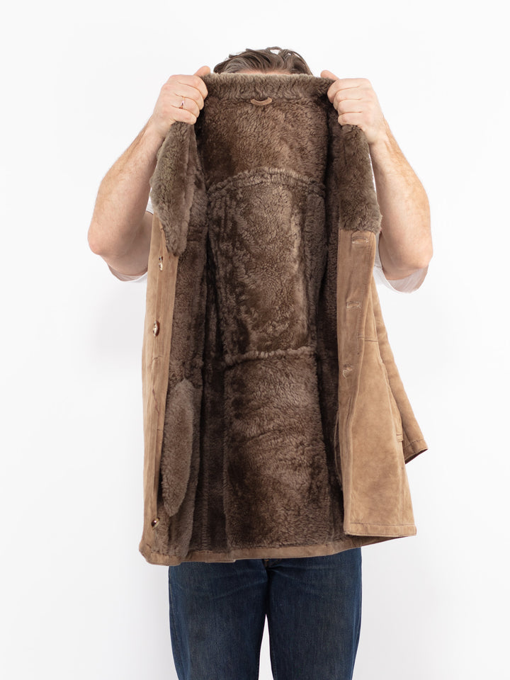 Vintage 70's Men Sheepskin Coat in BeigeZ2688