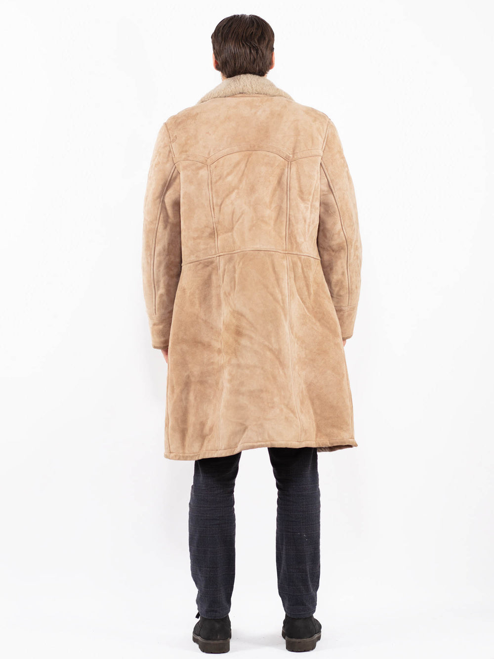 Vintage 70's Men Sheepskin Coat in BeigeZ2399