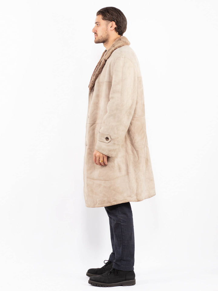 Vintage 70's Men Sheepskin Coat in BeigeZ2400