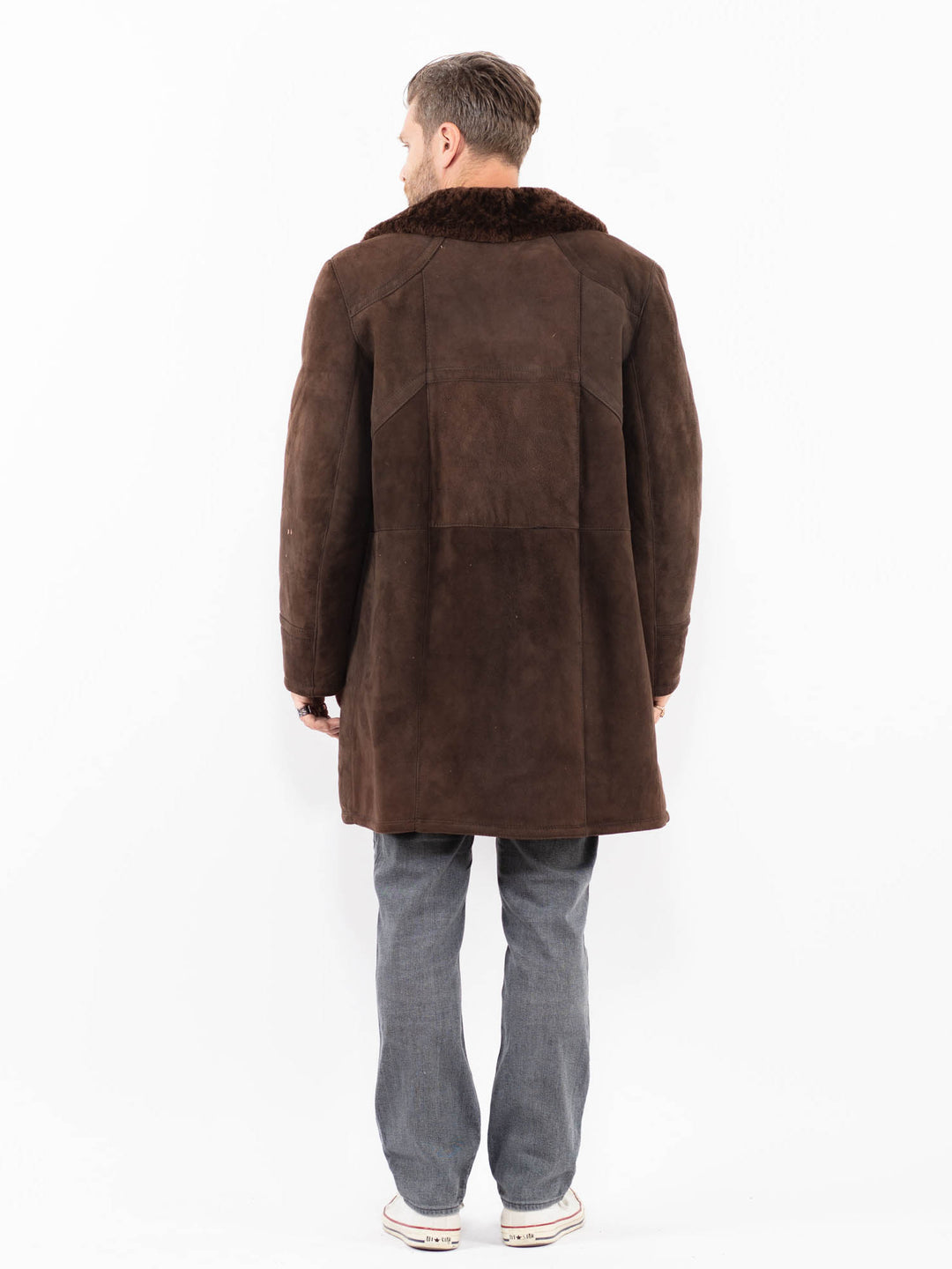 Vintage 70's Men Sheepskin Coat in BrownZ1960