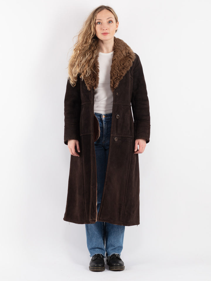 Vintage 70's Women Sheepskin Coat in BrownV9057