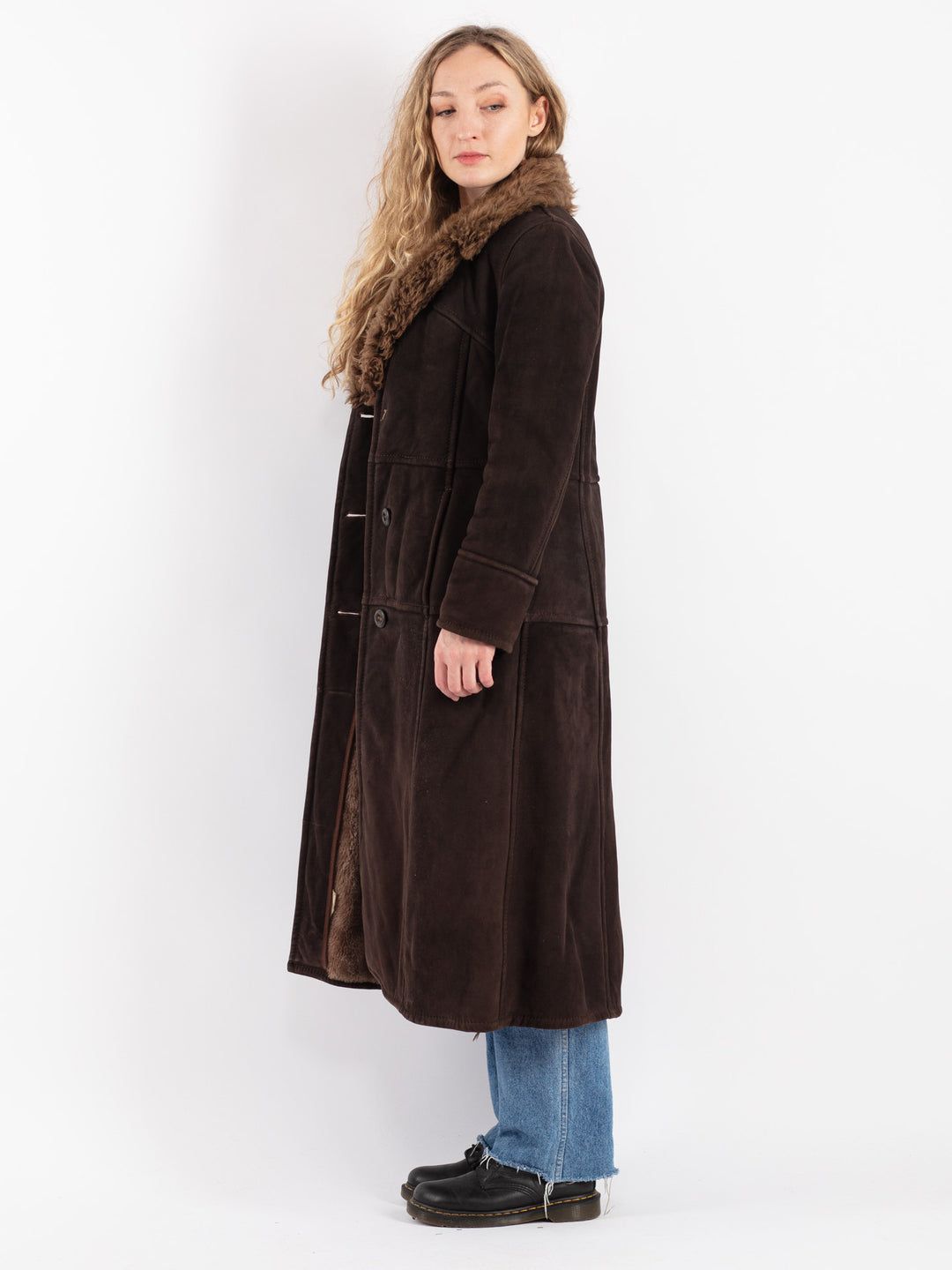 Vintage 70's Women Sheepskin Coat in BrownV9057