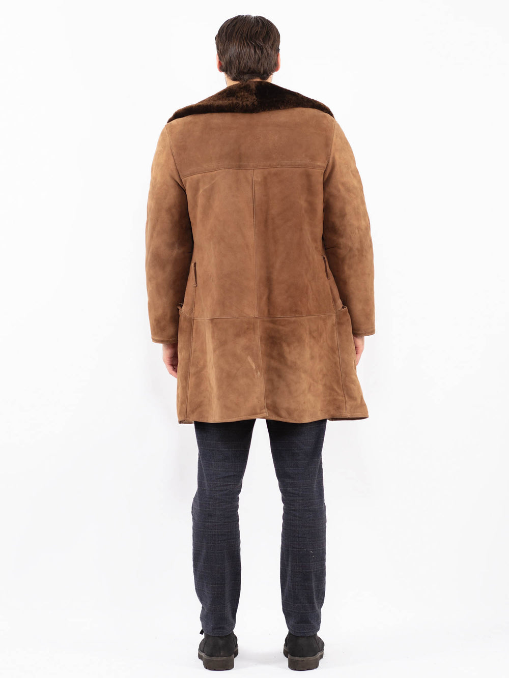 Vintage 70's Men Sheepskin Coat in BrownZ2403