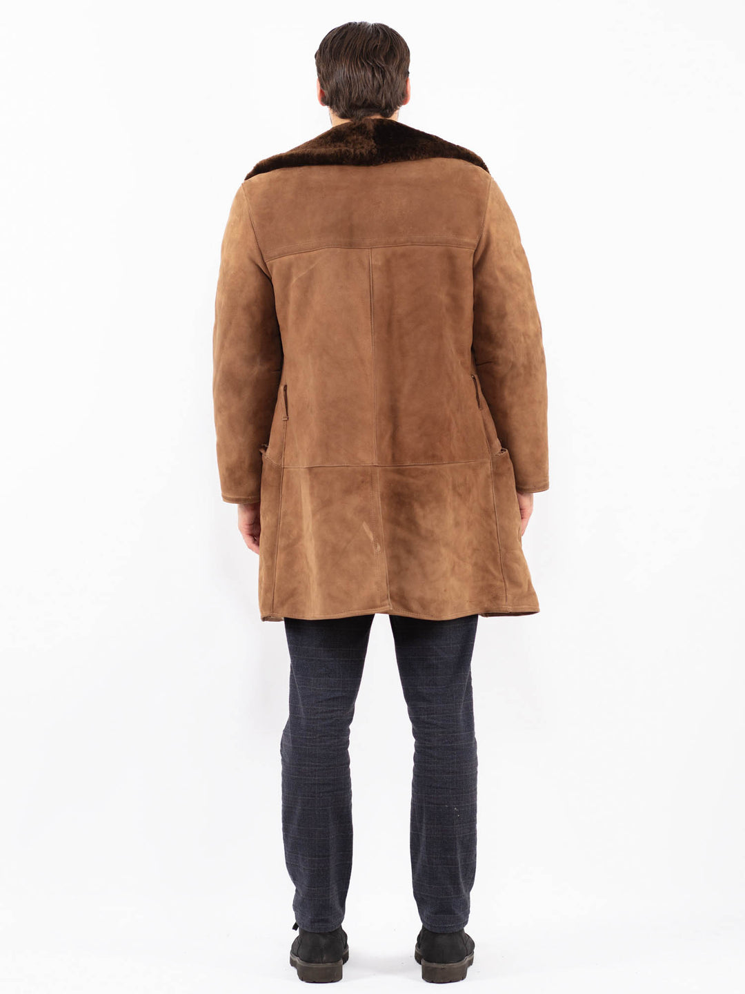 Vintage 70's Men Sheepskin Coat in BrownZ2403