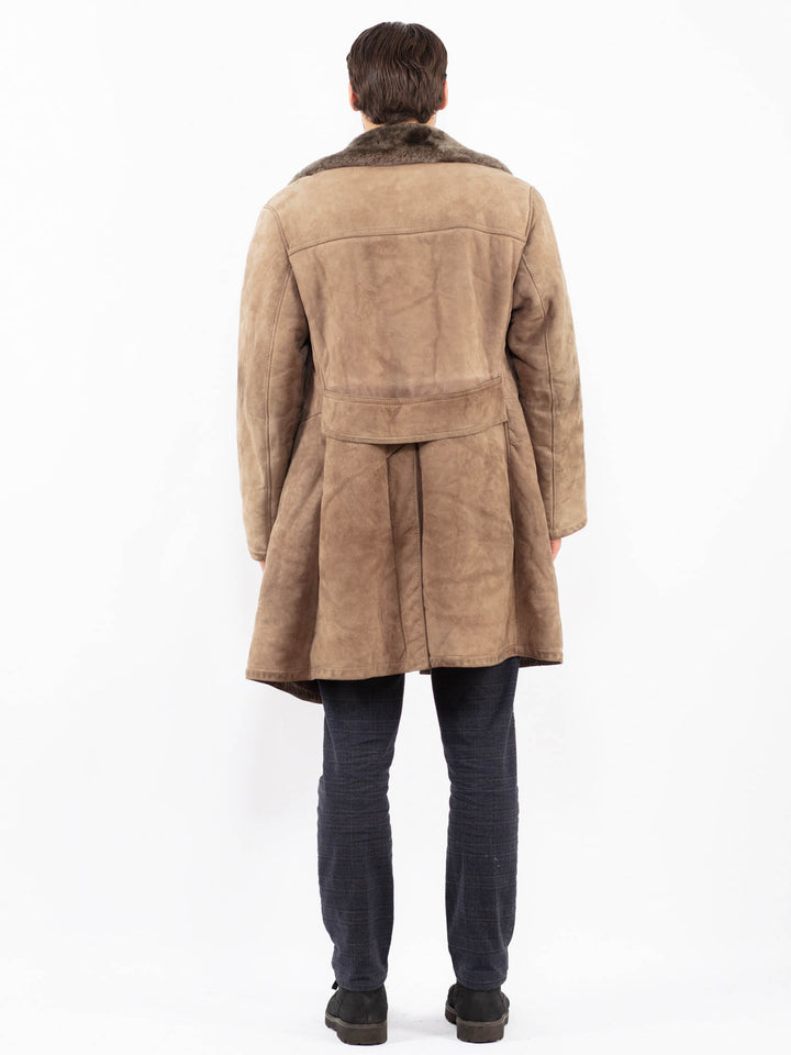 Vintage 70's Men Sheepskin Coat in BeigeZ2404