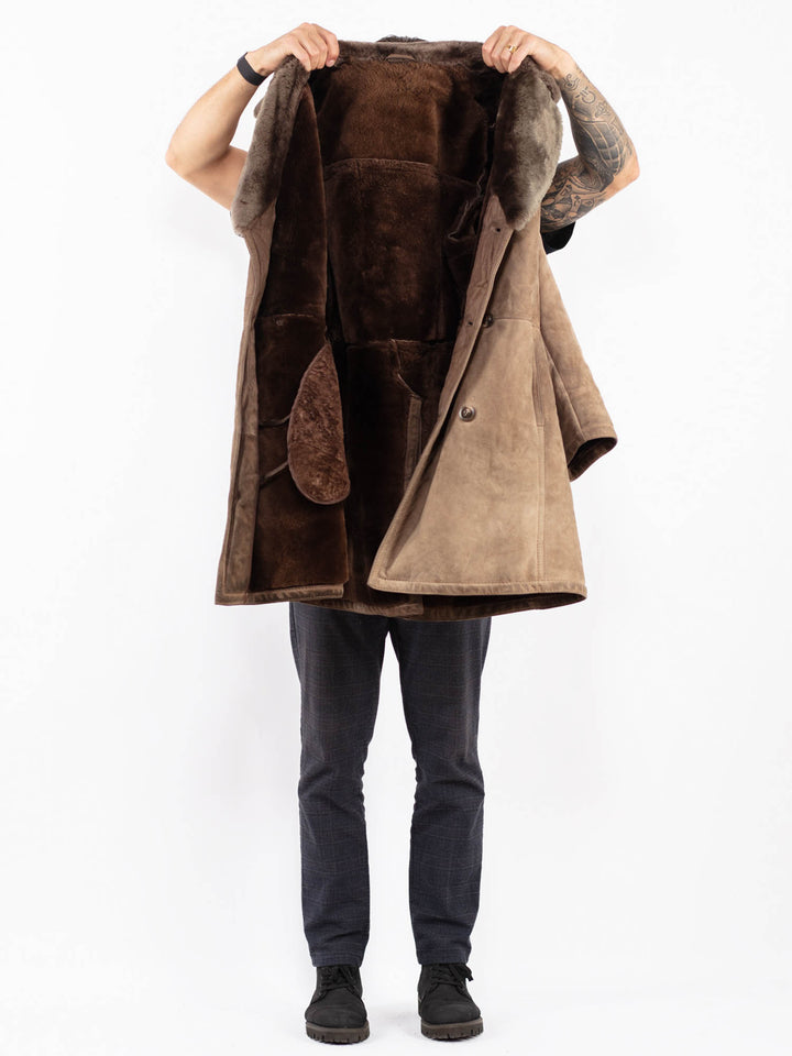 Vintage 70's Men Sheepskin Coat in BeigeZ2404