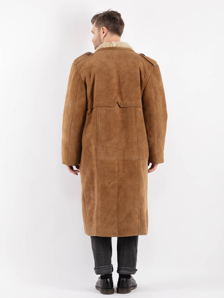 Vintage 70's Men Sheepskin Coat in BrownZ444