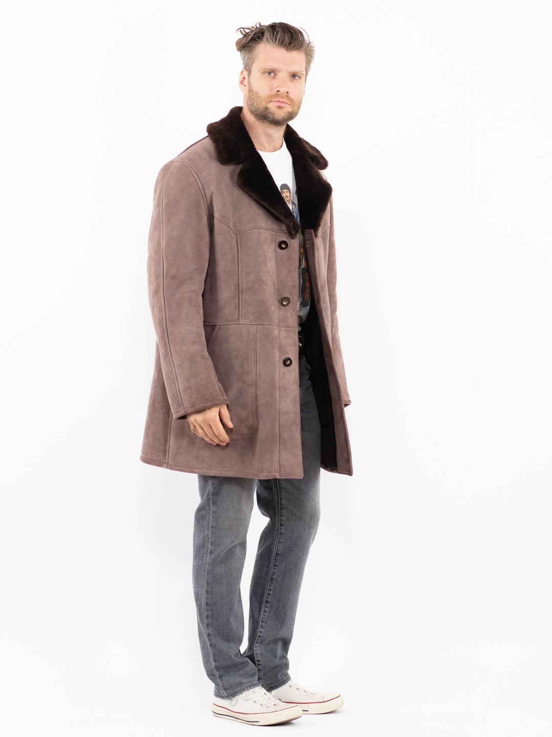 Vintage 70's Men Sheepskin in BrownZ1965
