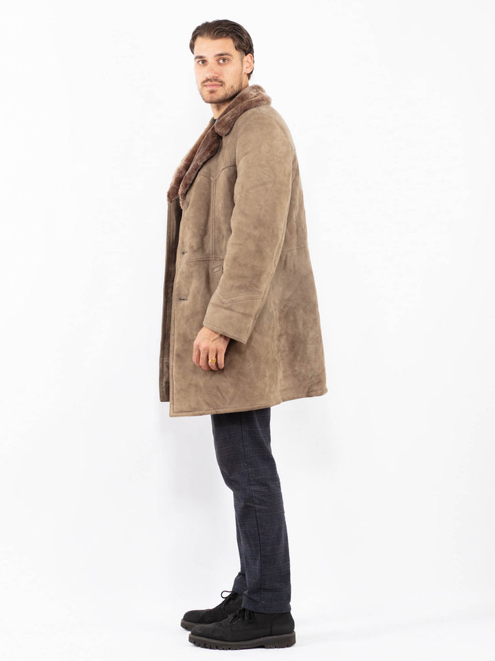Vintage 70's Men Sheepskin Coat in BeigeZ2408