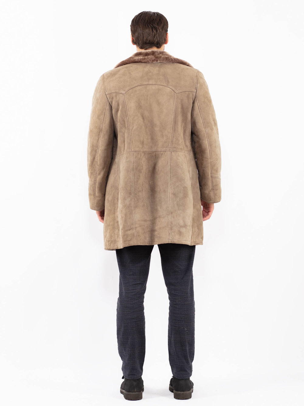 Vintage 70's Men Sheepskin Coat in BeigeZ2408