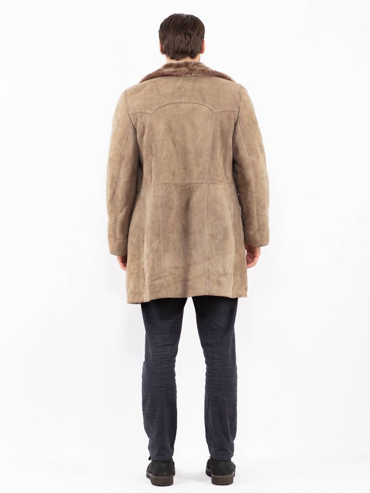 Vintage 70's Men Sheepskin Coat in BeigeZ2408
