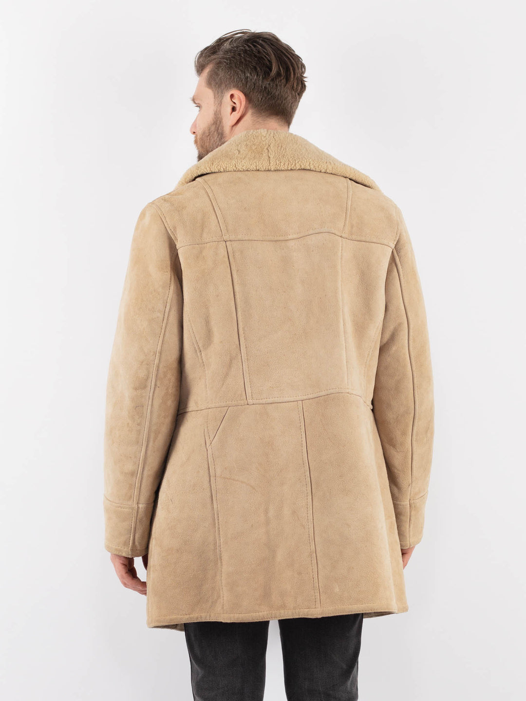 Vintage 70's Men Sheepskin Coat in BeigeZ996