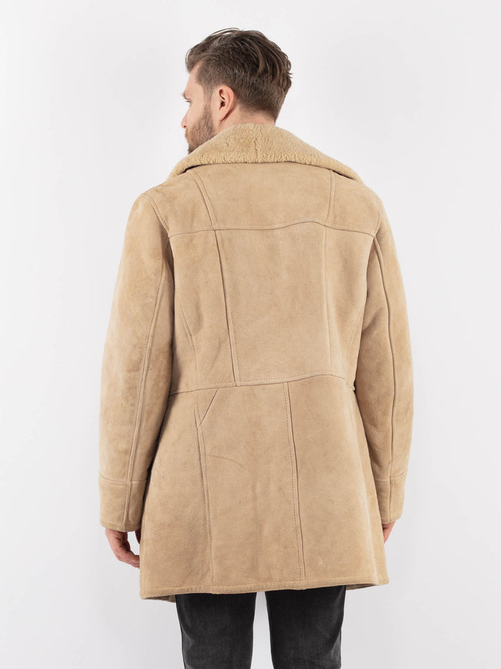 Vintage 70's Men Sheepskin Coat in BeigeZ996