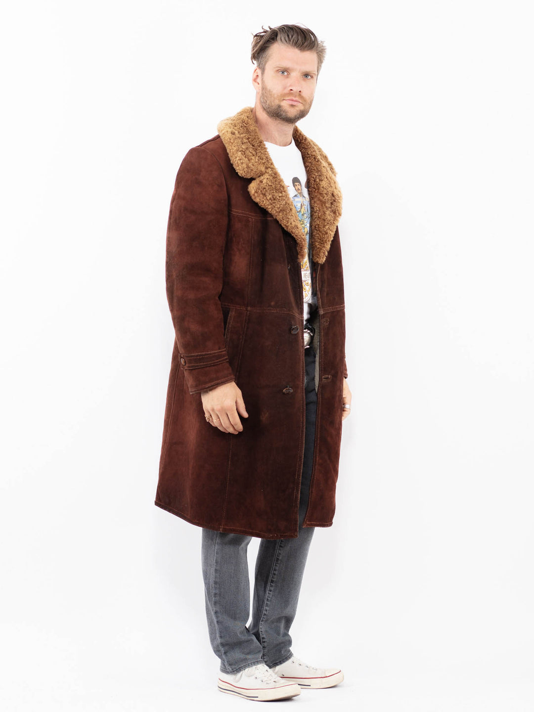Vintage 70's Men Sheepskin in BrownZ1968