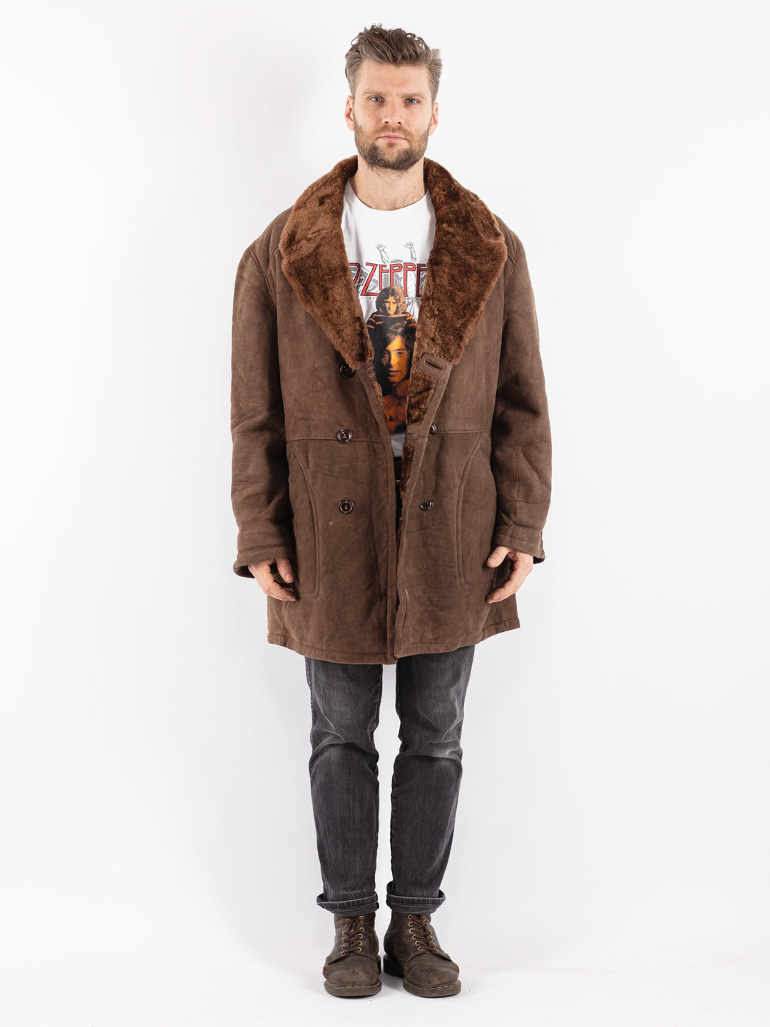 Vintage 70's Men Sheepskin in Brown