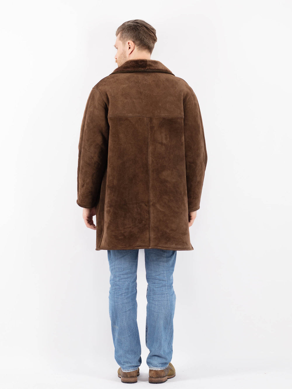 Vintage 70's Men Sheepskin Coat in BrownZ1429