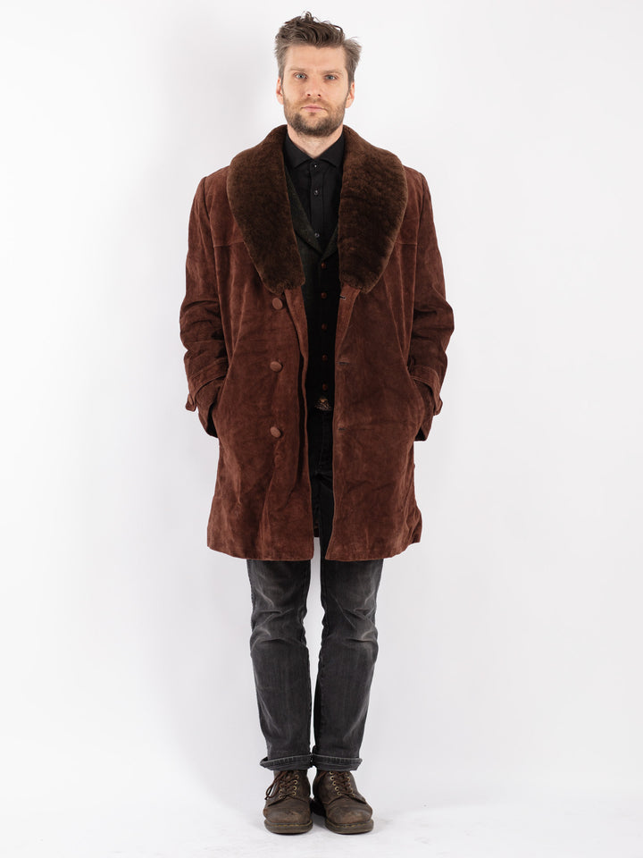 Vintage 70's Men Sheepskin Coat in Brown