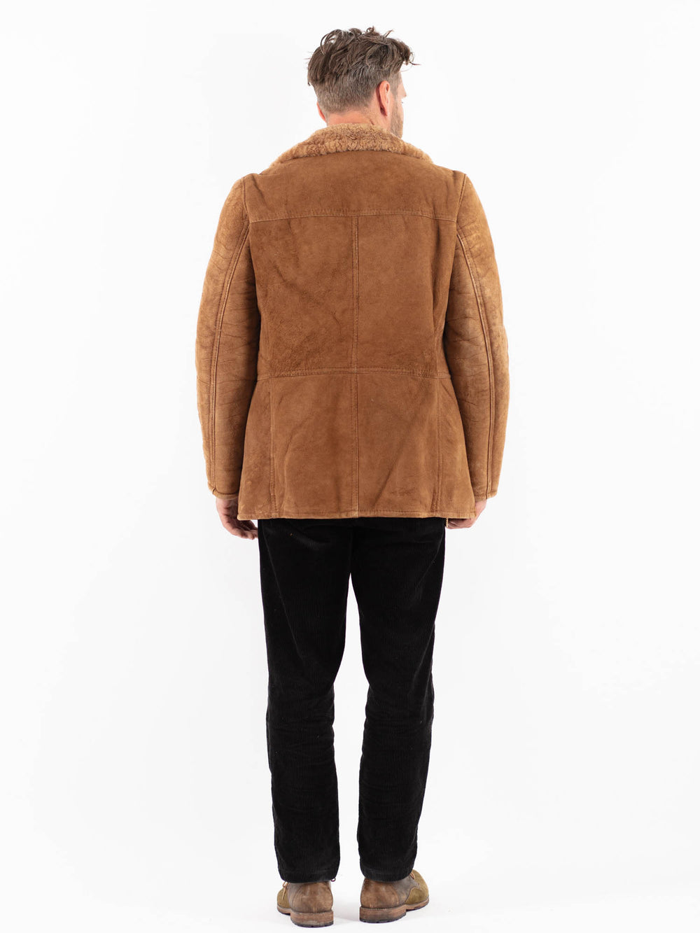 Vintage 70's Men Sheepskin Coat in BrownZ1872