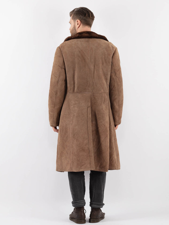 Vintage 70's Men Sheepskin Coat in BrownZ999