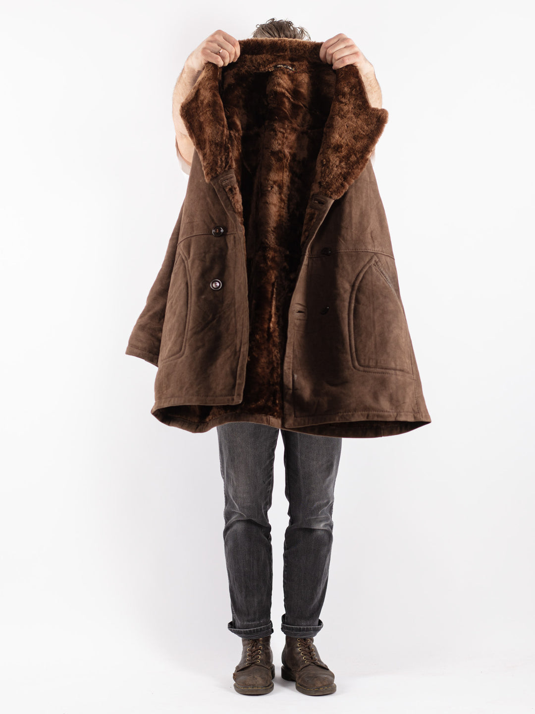 Vintage 70's Men Sheepskin in Brown