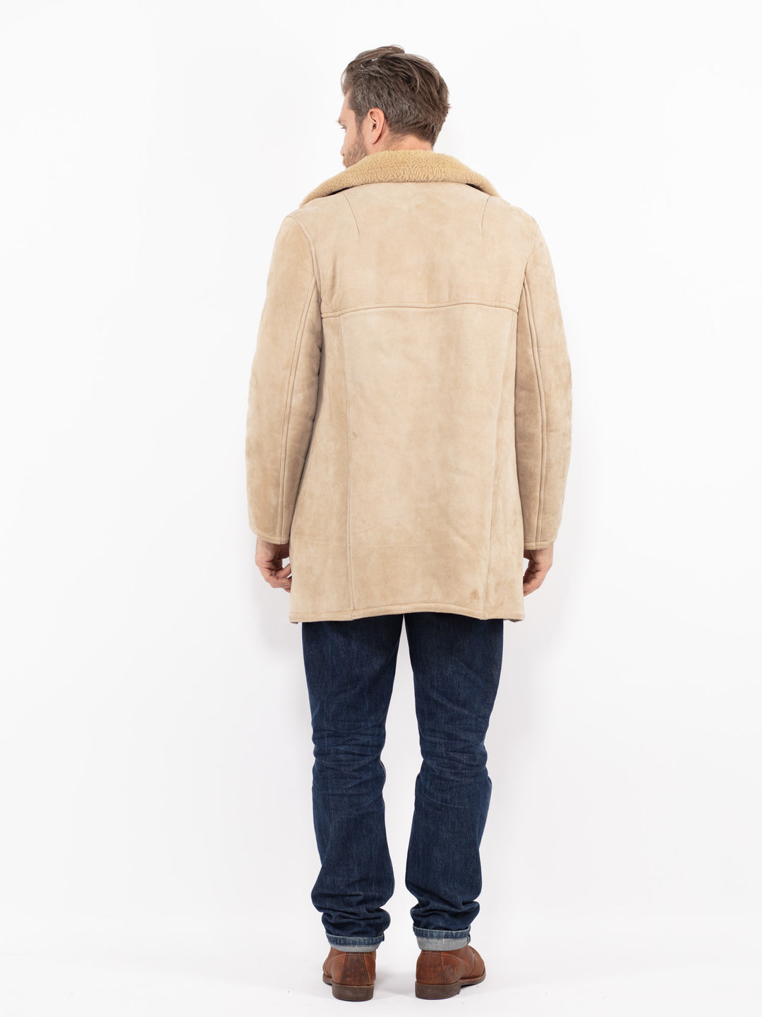 Vintage 70's Men Sheepskin Coat in BeigeZ2702