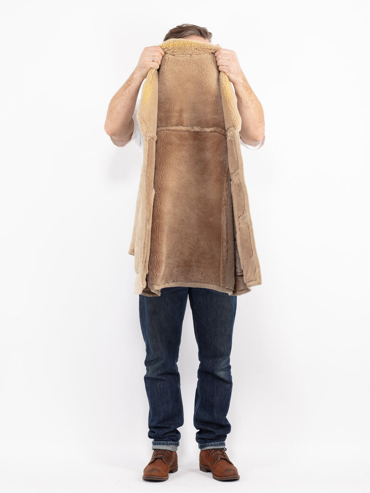 Vintage 70's Men Sheepskin Coat in BeigeZ2702