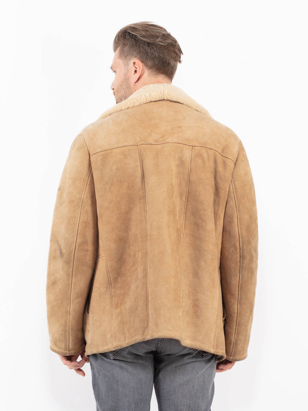 Vintage 70's Men Sheepskin Coat in BeigeZ2098