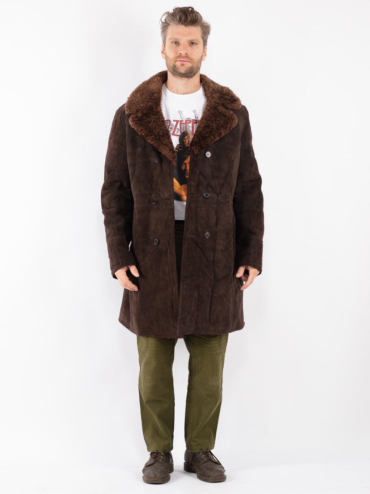 Vintage Men Sheepskin in Brown