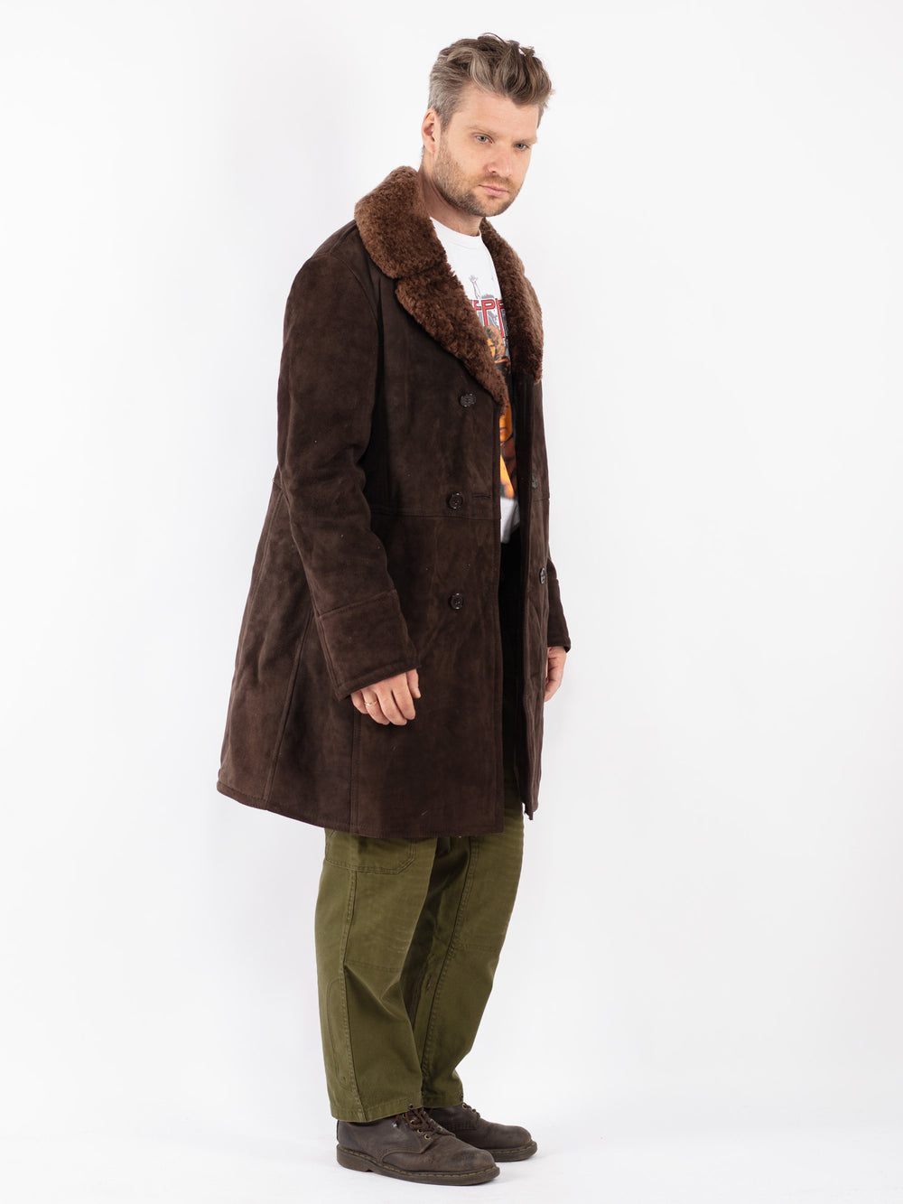 Vintage Men Sheepskin in Brown