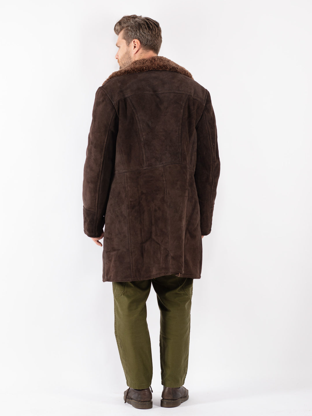 Vintage Men Sheepskin in Brown
