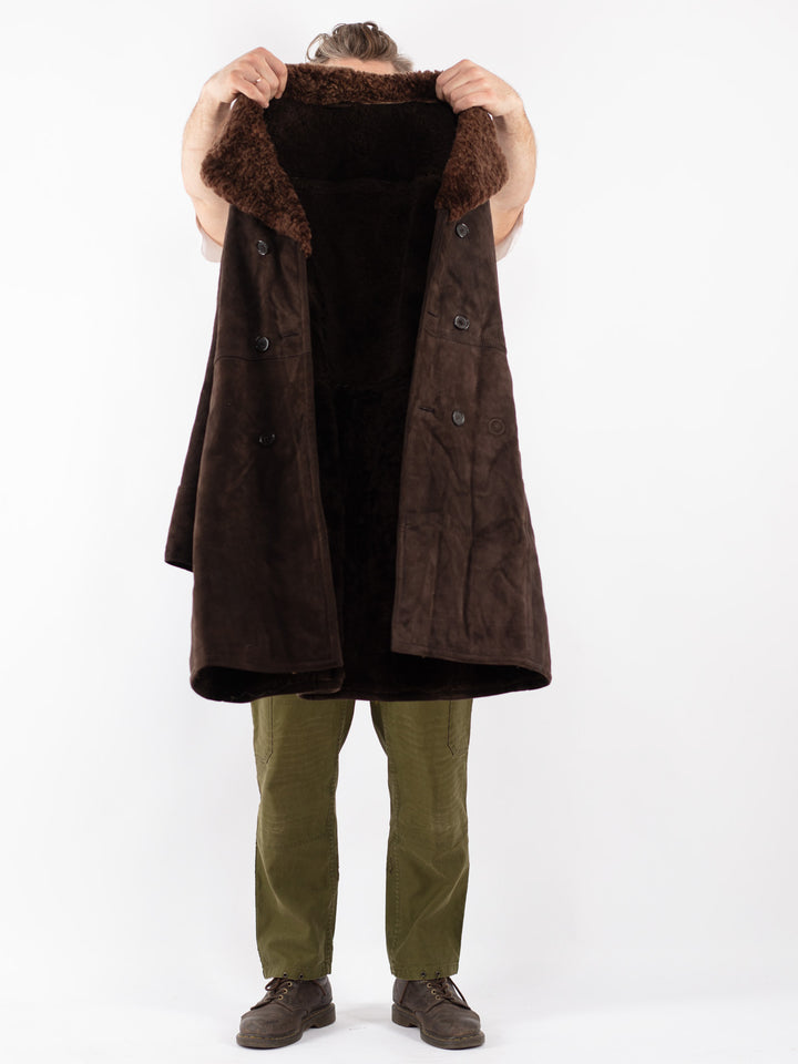 Vintage Men Sheepskin in Brown