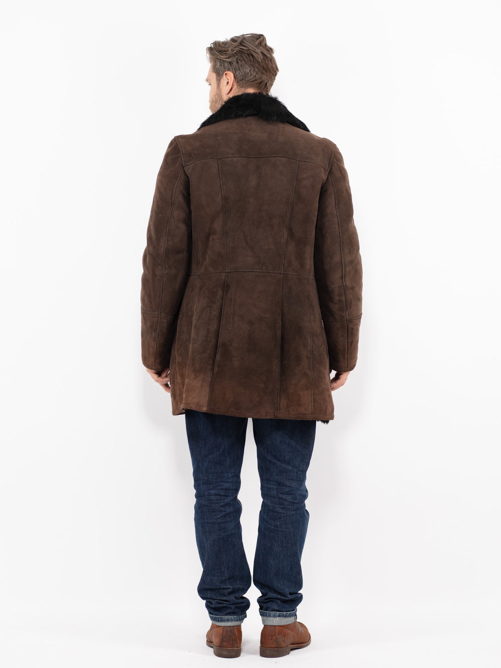 Vintage 70's Men Sheepskin Coat in BrownZ2706