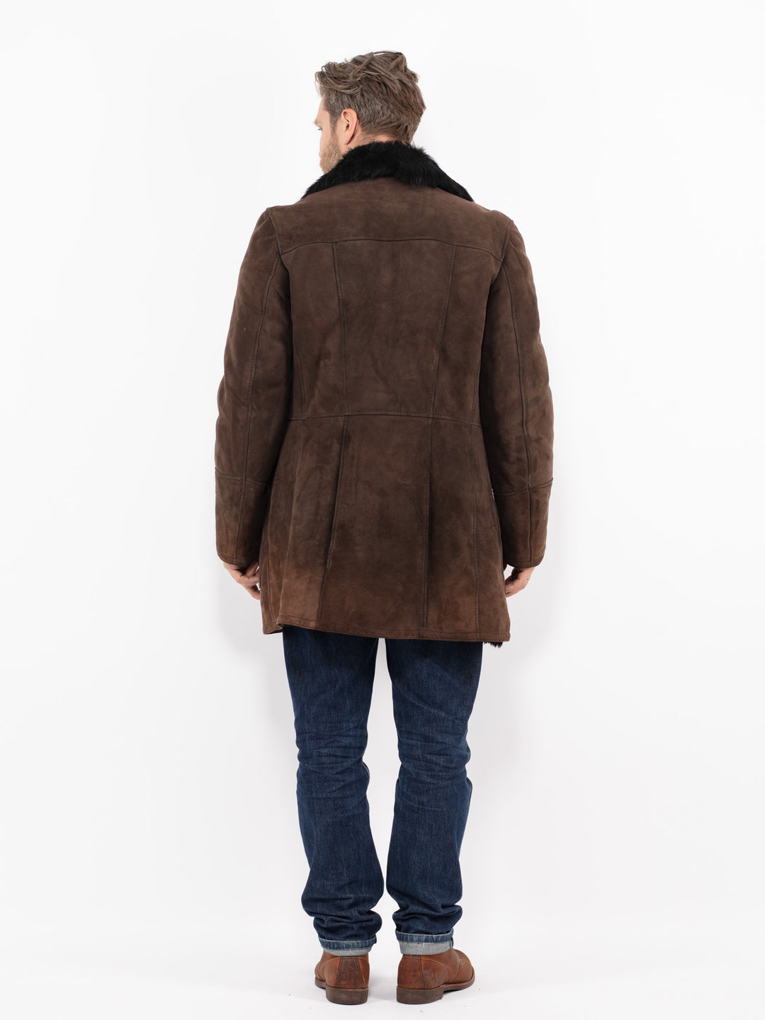 Vintage 70's Men Sheepskin Coat in BrownZ2706