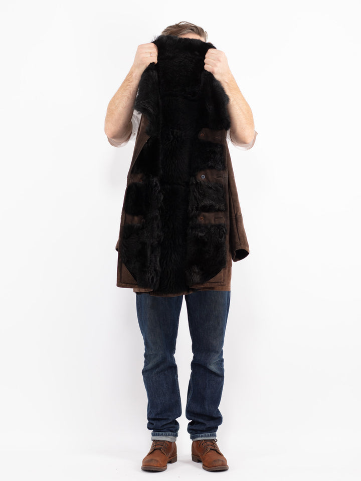 Vintage 70's Men Sheepskin Coat in BrownZ2706