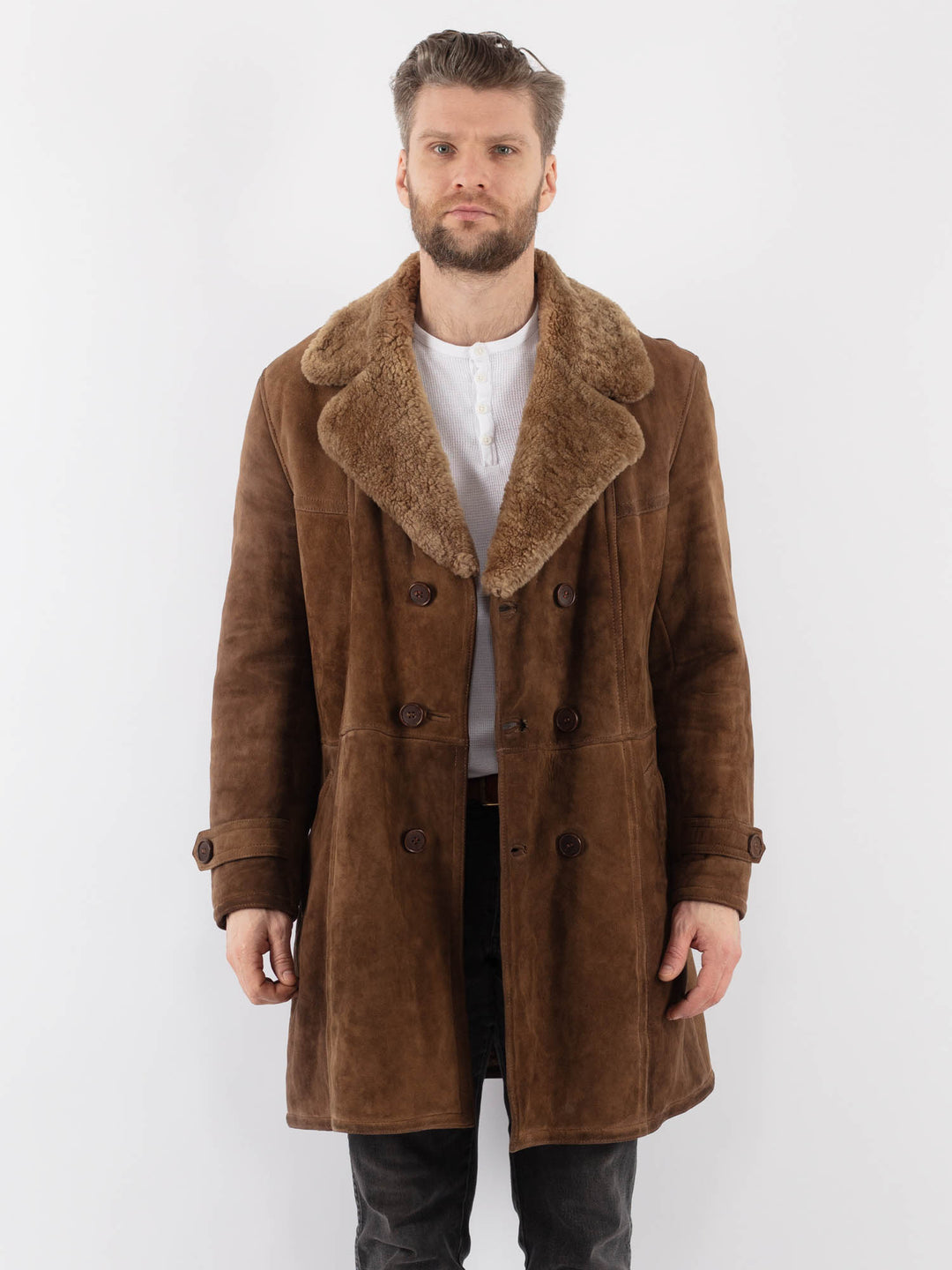 Vintage 70's Men Sheepskin in BrownZ1005