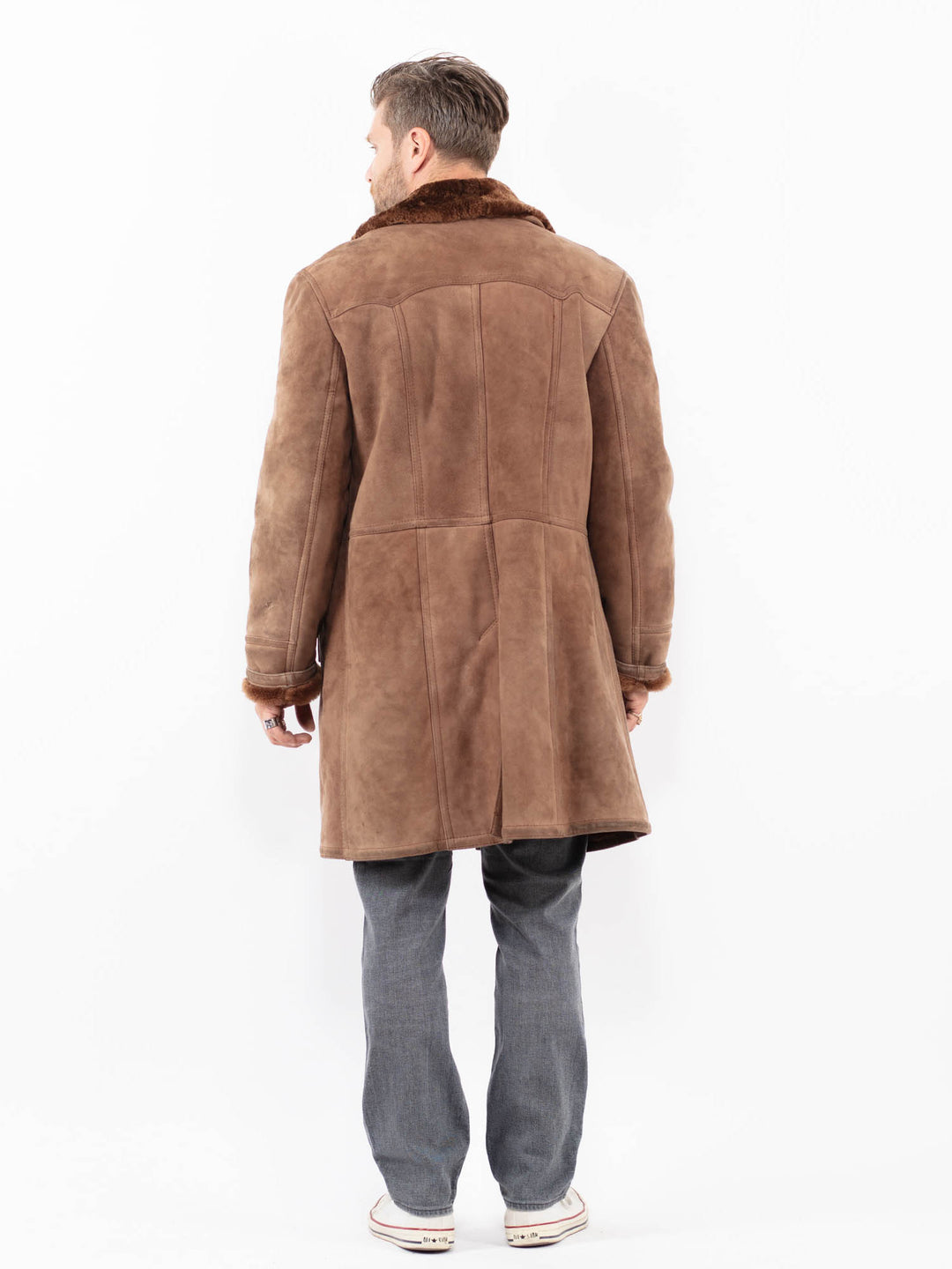 Vintage 70's Men Sheepskin Coat in BrownZ1976