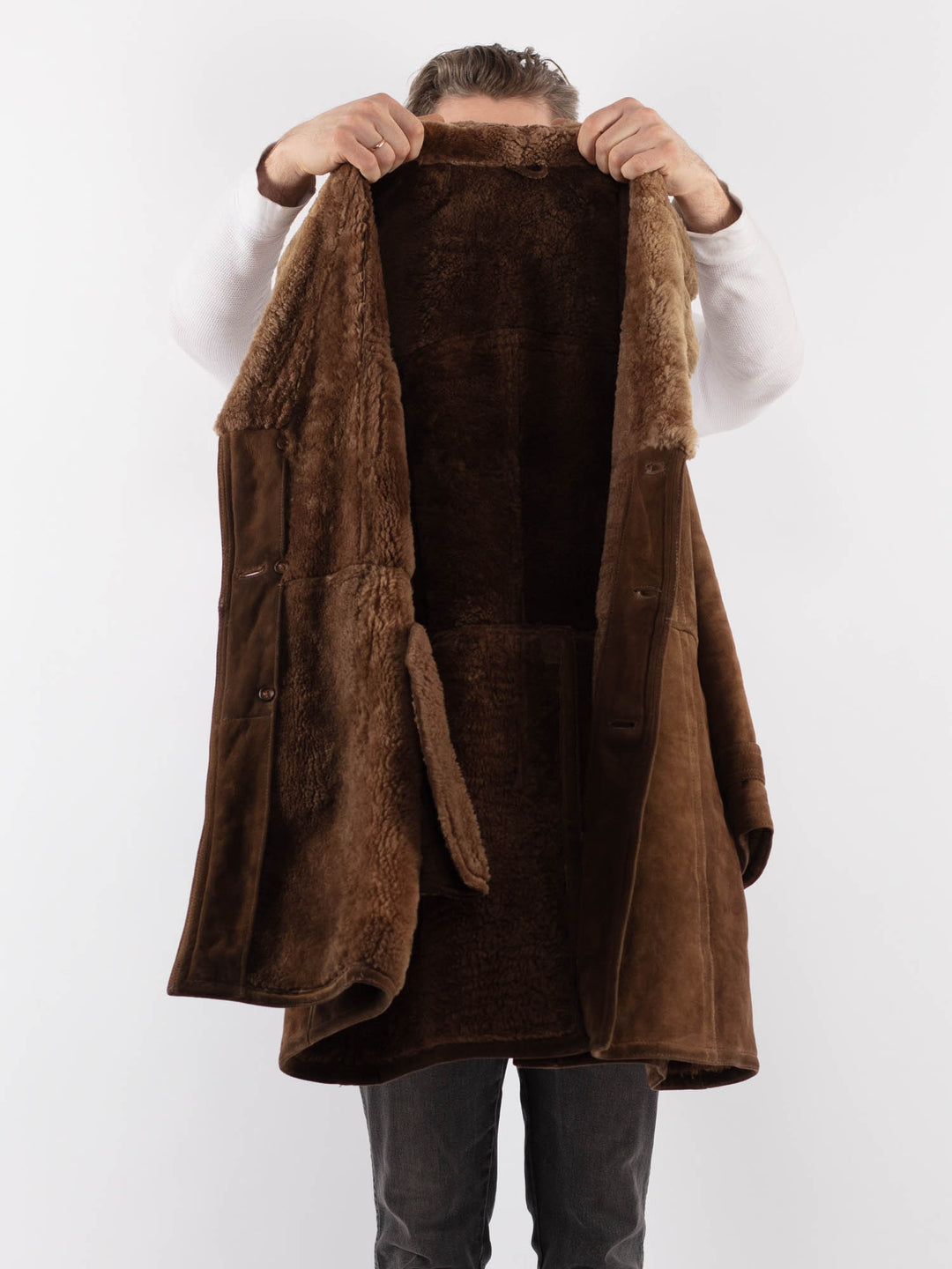 Vintage 70's Men Sheepskin in BrownZ1005