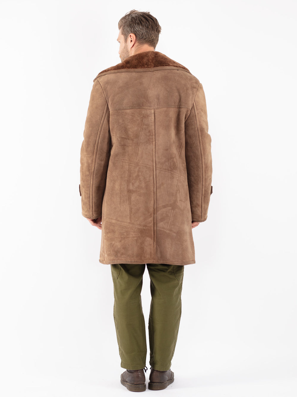 Vintage 70's Men Sheepskin Coat in Brown