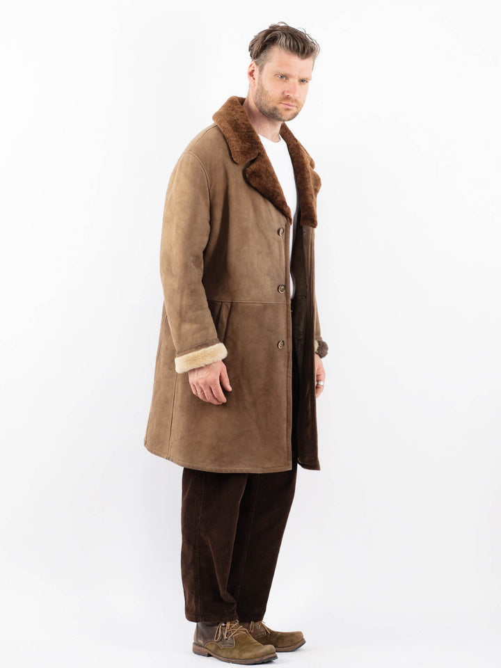 Vintage 70's Men Sheepskin Coat in BeigeZ1709