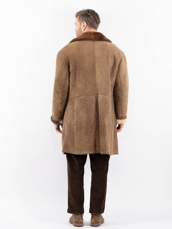 Vintage 70's Men Sheepskin Coat in BeigeZ1709