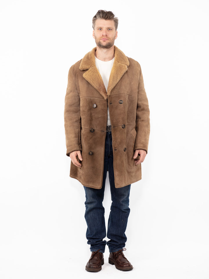 Vintage 70's Men Sheepskin Coat in BeigeZ2578