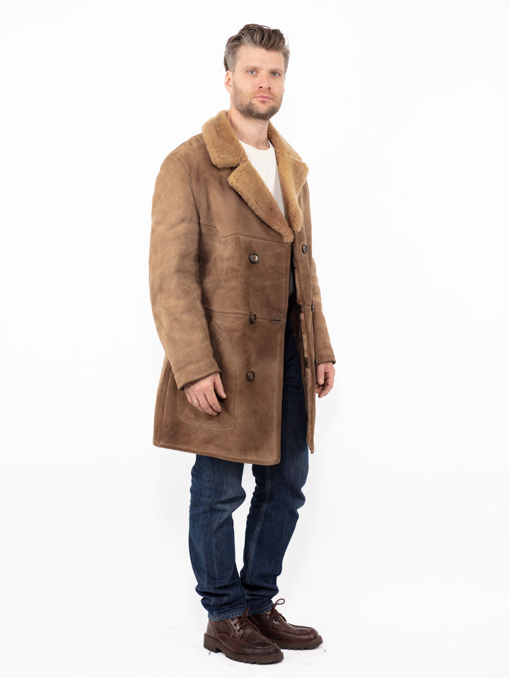 Vintage 70's Men Sheepskin Coat in BeigeZ2578