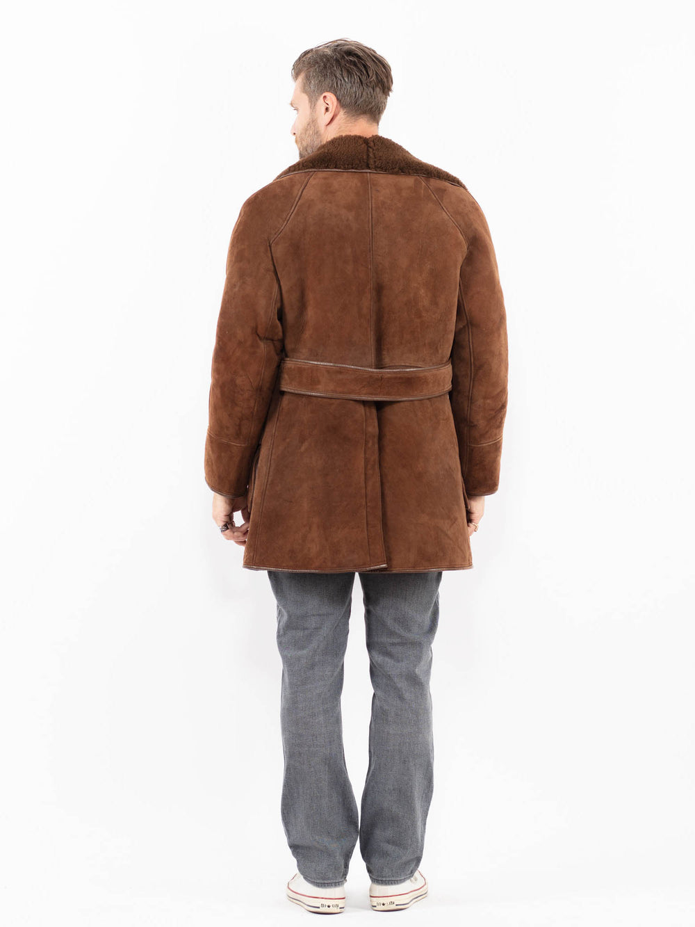 Vintage 70's Men Sheepskin Coat in BrownZ1981