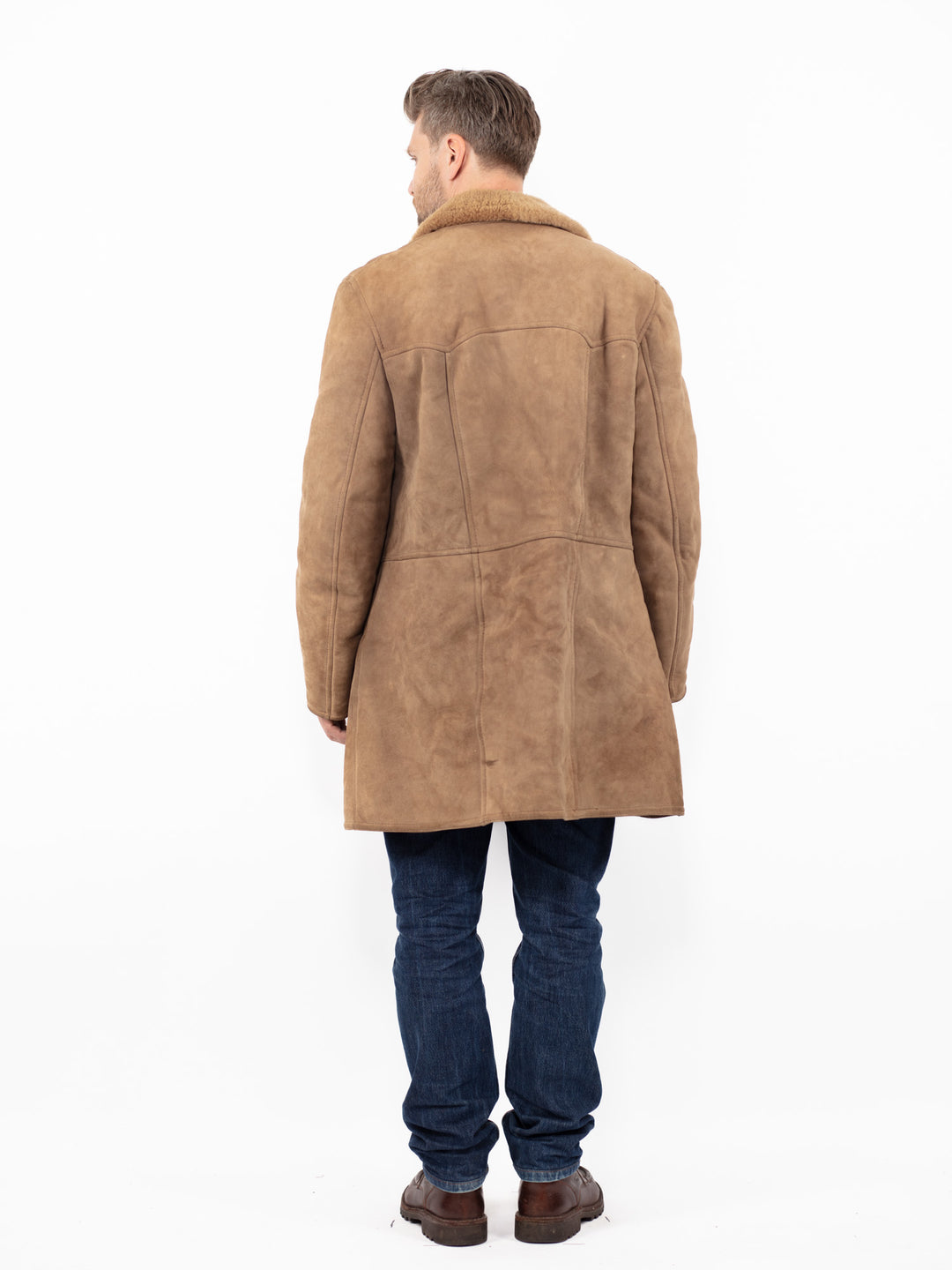 Vintage 70's Men Sheepskin Coat in BeigeZ2578