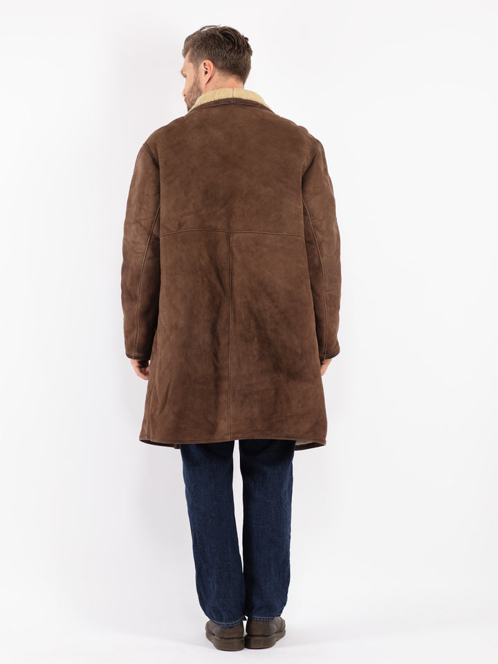 Vintage 70's Men Sheepskin Coat in Brown