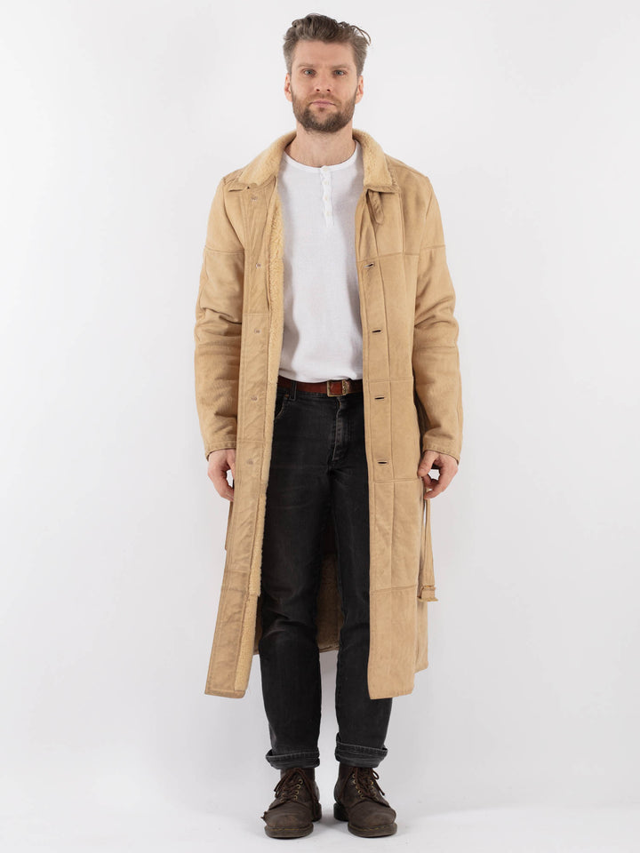 Vintage 70's Men Sheepskin Coat in BeigeZ1012