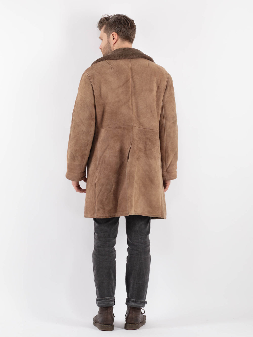 Vintage 70's Men Sheepskin Coat in BrownZ650