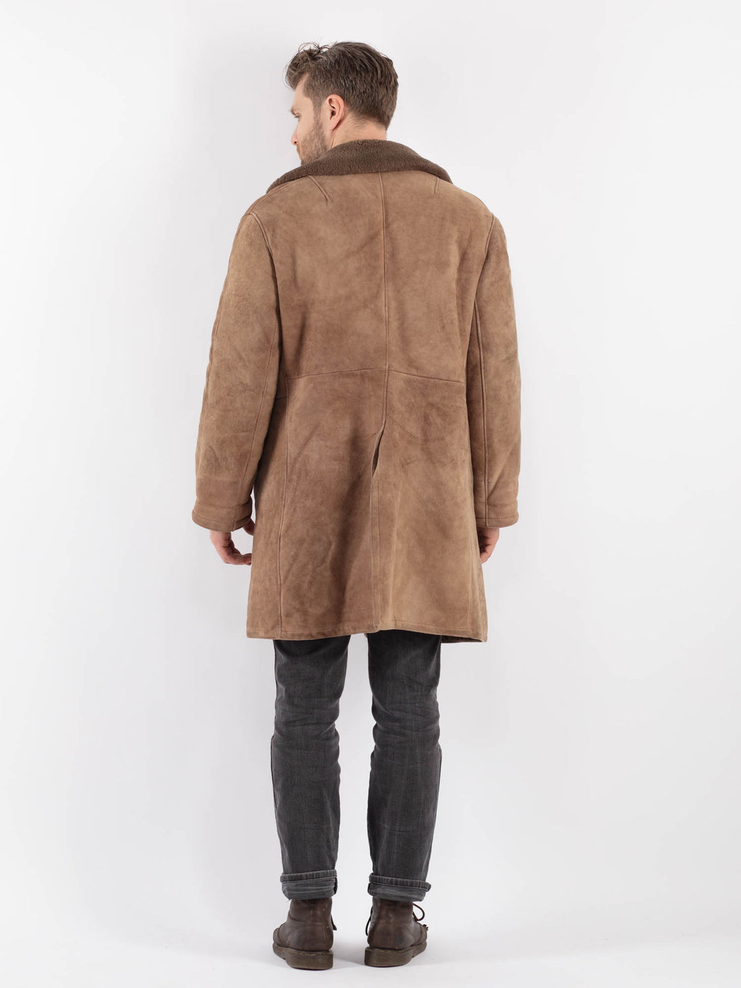 Vintage 70's Men Sheepskin Coat in BrownZ650
