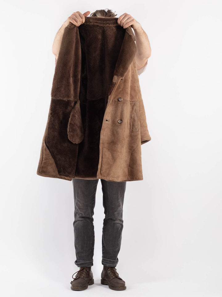 Vintage 70's Men Sheepskin Coat in BrownZ650